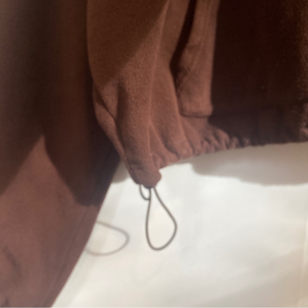 Fabletics Cropped Brown Quarter Zip - image 3